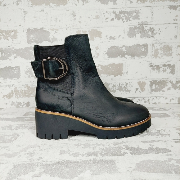 NEW Blondo Dakota Black Leather Side Zipper Buckle Waterproof Ankle Boots W562 - Picture 6 of 12